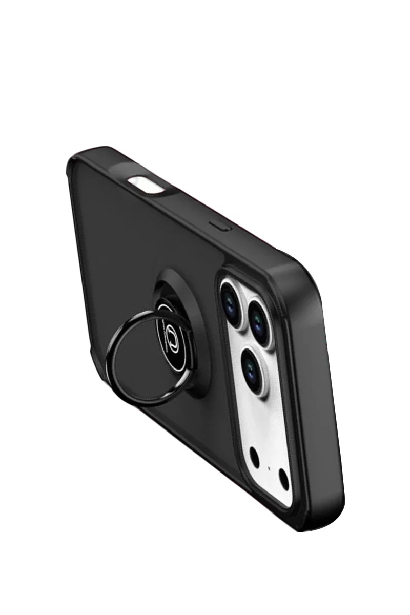 Newface Apple iPhone 17 Pro Montreal Yüzüklü Silikon Kapak - Siyah