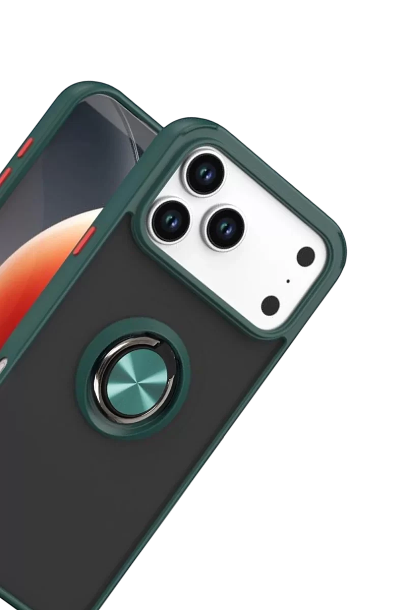 Newface Apple iPhone 17 Pro Montreal Yüzüklü Silikon Kapak - Yeşil