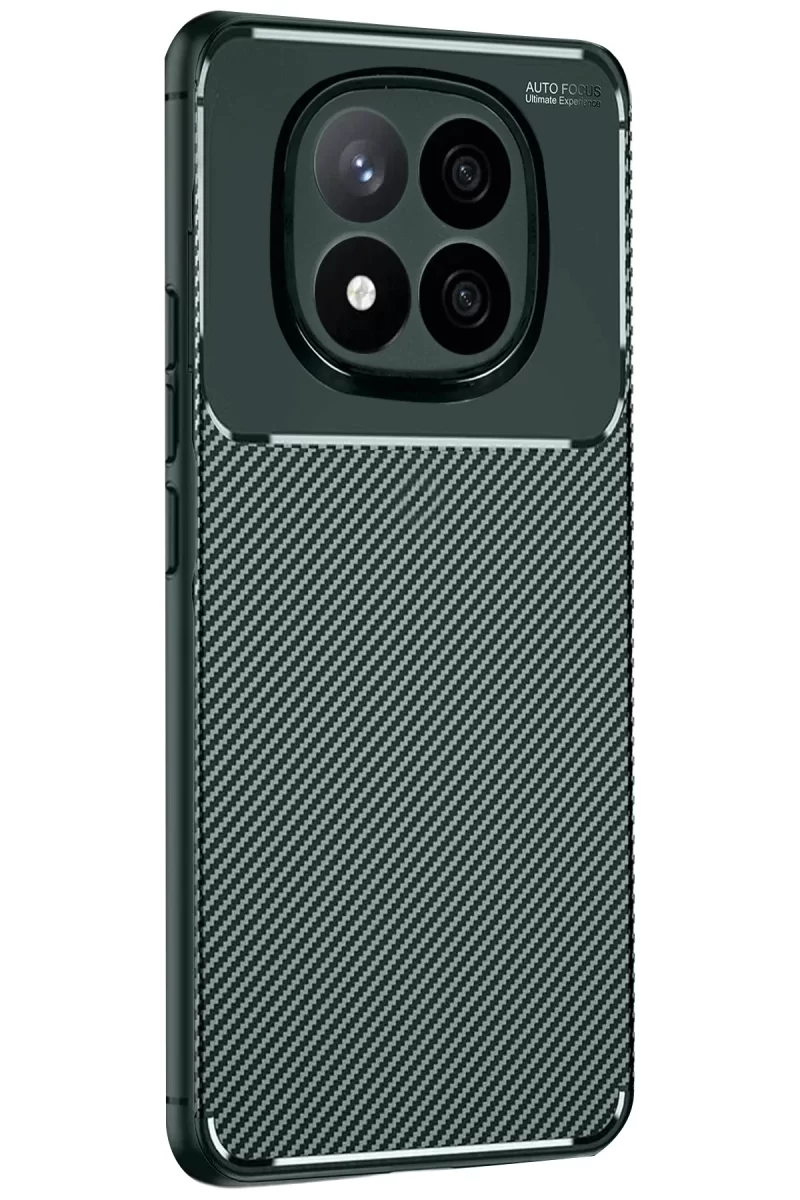 Newface Xiaomi Redmi Note 14 Pro Plus Kılıf Auto Focus Karbon Kapak - Koyu Yeşil