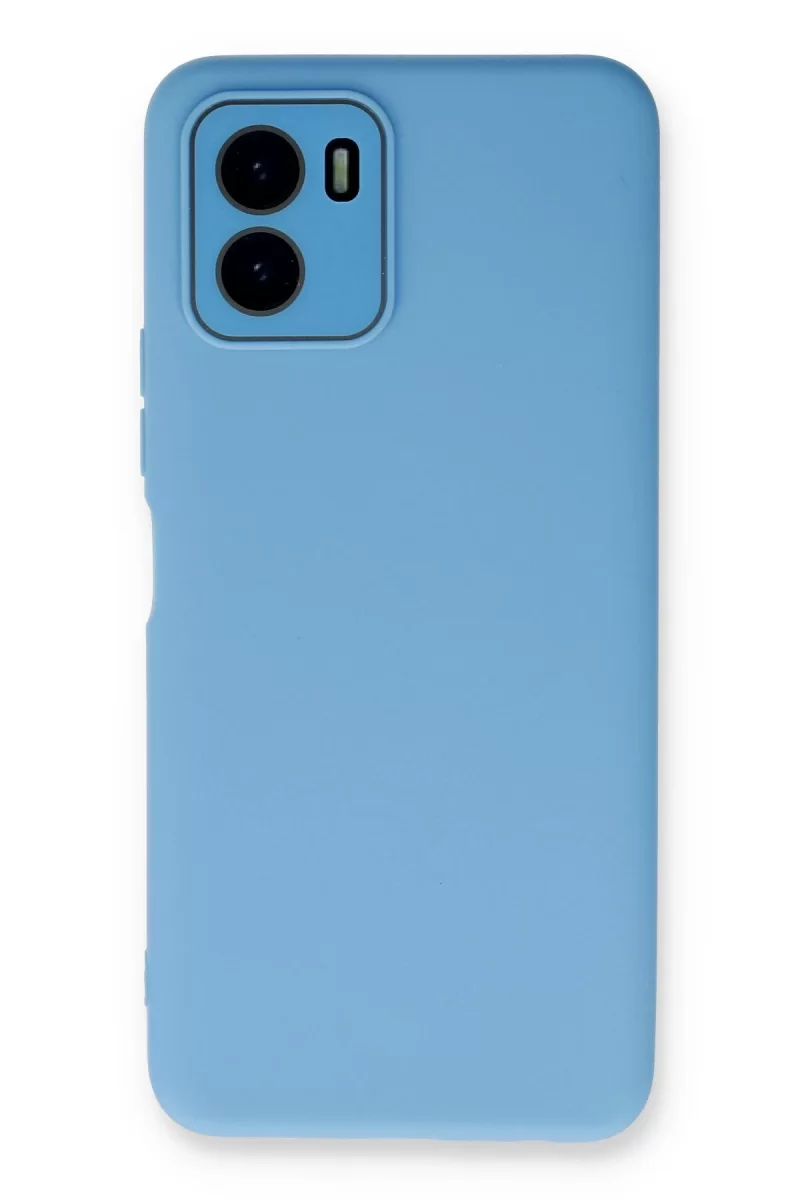 Newface Vivo Y15S Kılıf Lansman Glass Kapak - Mavi