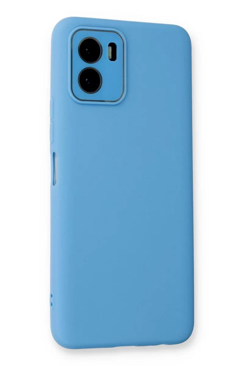 Newface Vivo Y15S Kılıf Lansman Glass Kapak - Mavi