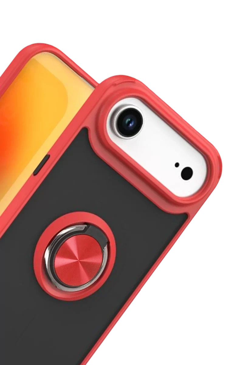 Newface Apple iPhone 17 Air Montreal Yüzüklü Silikon Kapak - Kırmızı