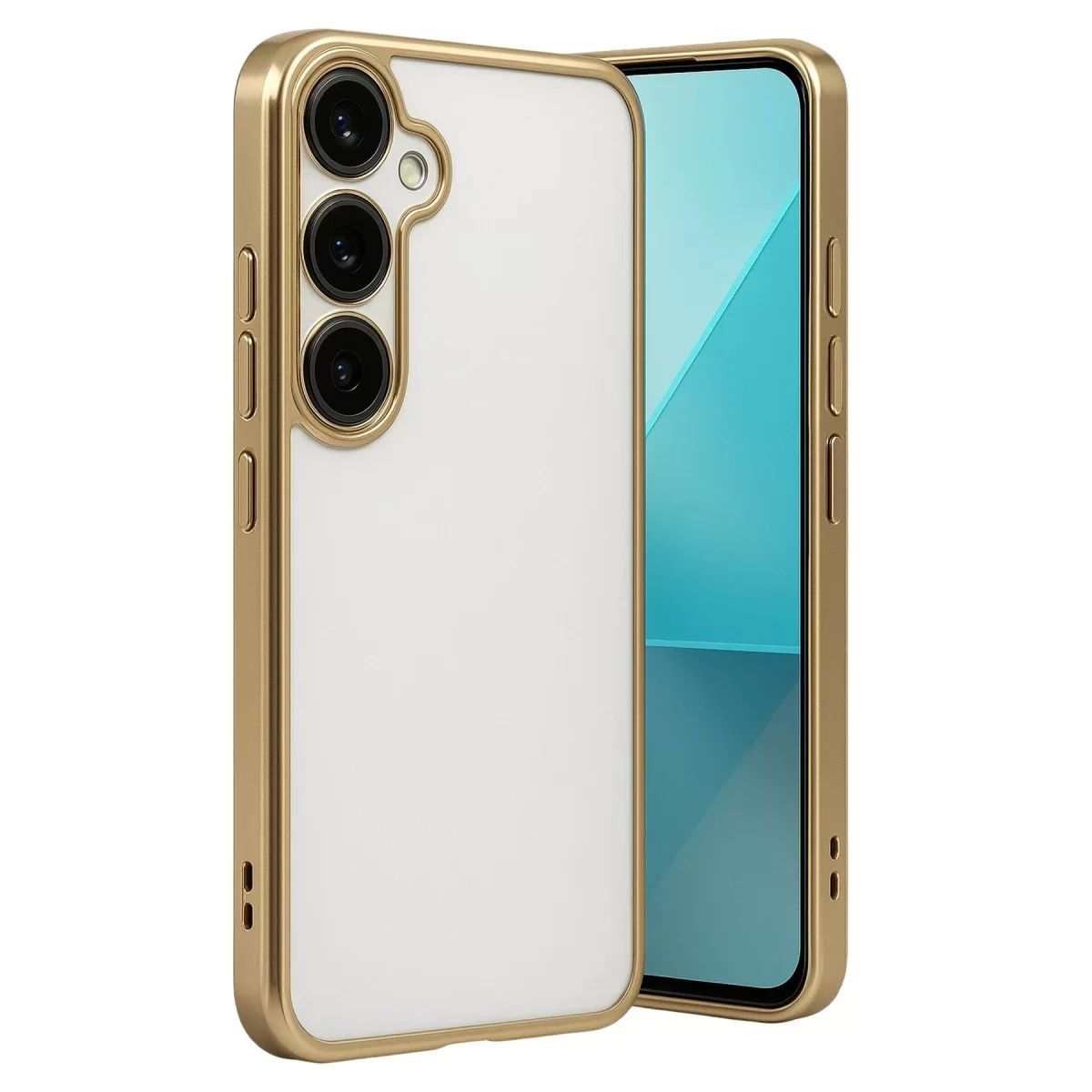Newface Samsung Galaxy A24 4G Prime Kılıf Razer Lensli Silikon - Gold