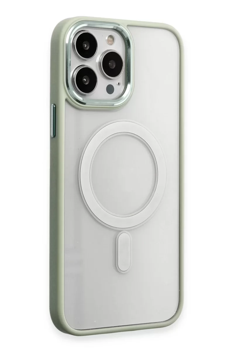 Newface Apple iPhone 15 Pro Max Kılıf Room Magneticsafe Silikon - Su Yeşili