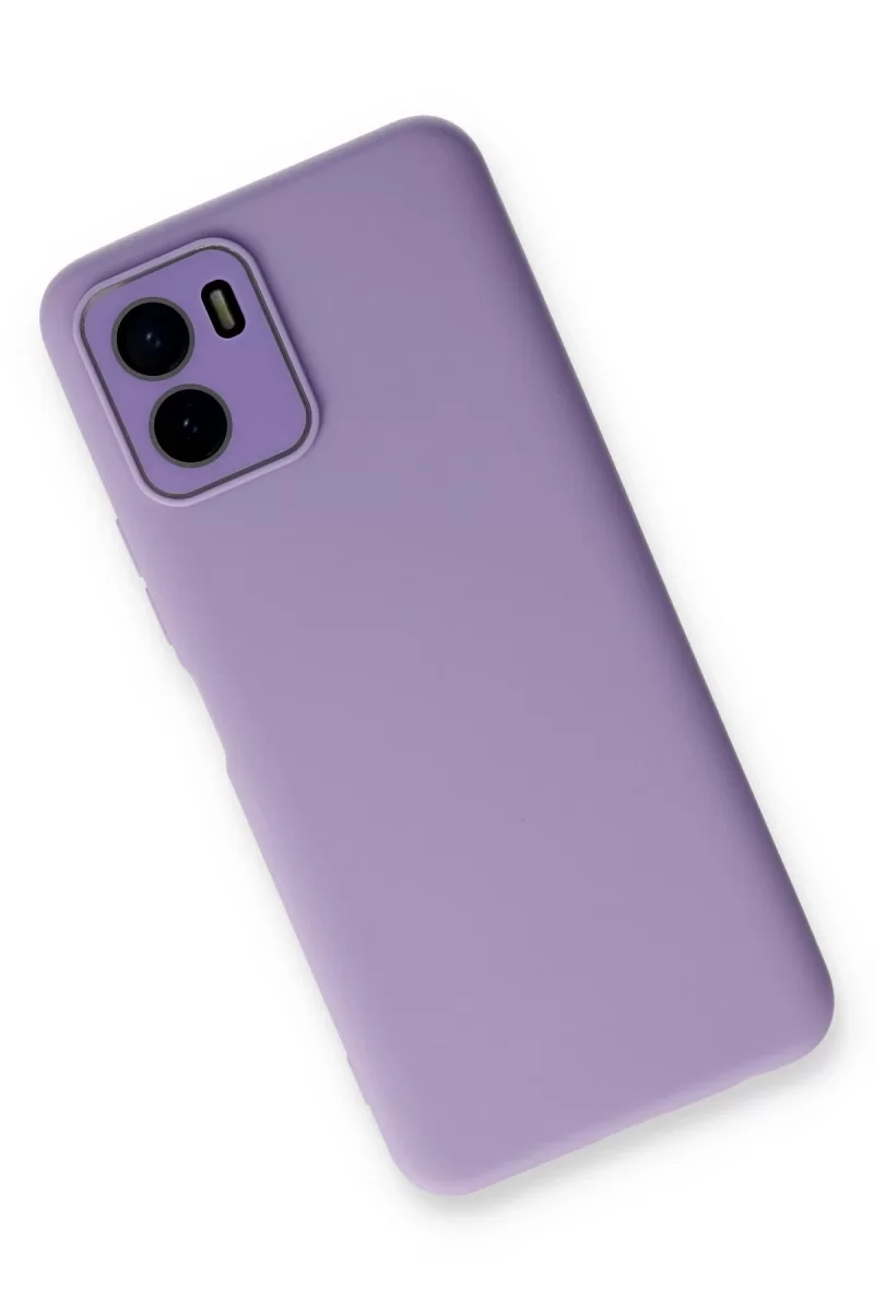 Newface Vivo Y15S Kılıf Lansman Glass Kapak - Lila