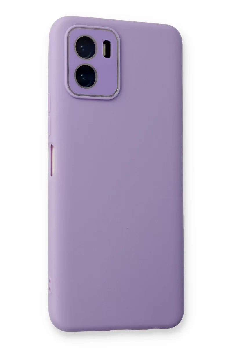 Newface Vivo Y15S Kılıf Lansman Glass Kapak - Lila