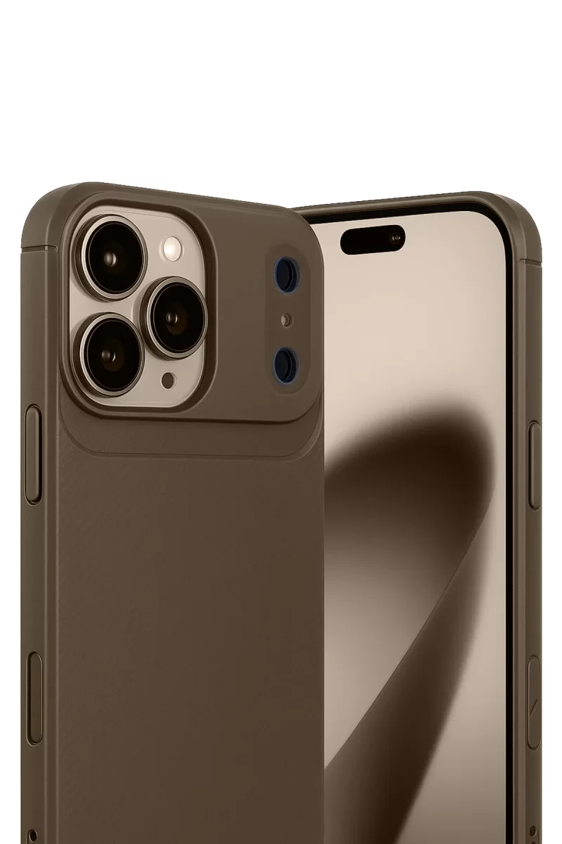 Newface Apple iPhone 17 Pro Auto Focus Karbon Kapak - Kahverengi