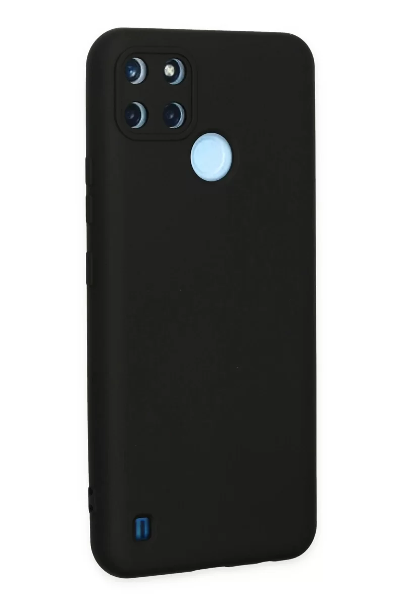 Newface Realme C25Y Kılıf Nano içi Kadife Silikon - Siyah