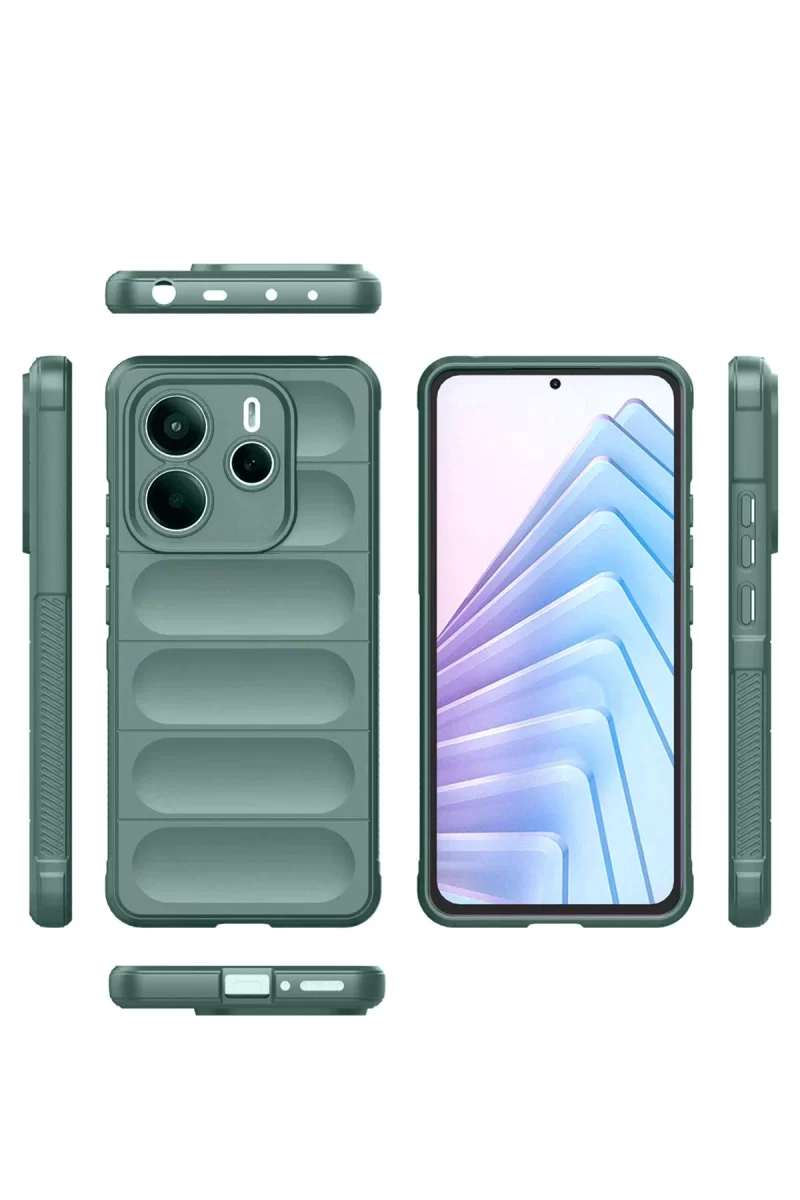 Newface Xiaomi Redmi Note 14 4G Kılıf Optimum Silikon - Koyu Yeşil