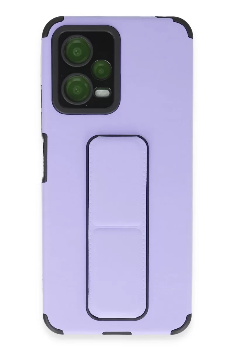 Newface Xiaomi Poco X5 5G Kılıf Mega Standlı Silikon - Lila