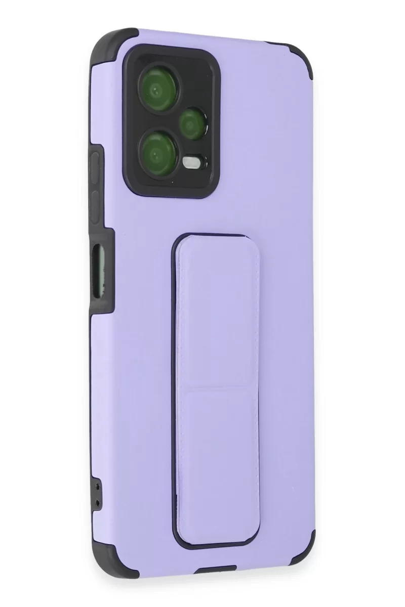 Newface Xiaomi Poco X5 5G Kılıf Mega Standlı Silikon - Lila