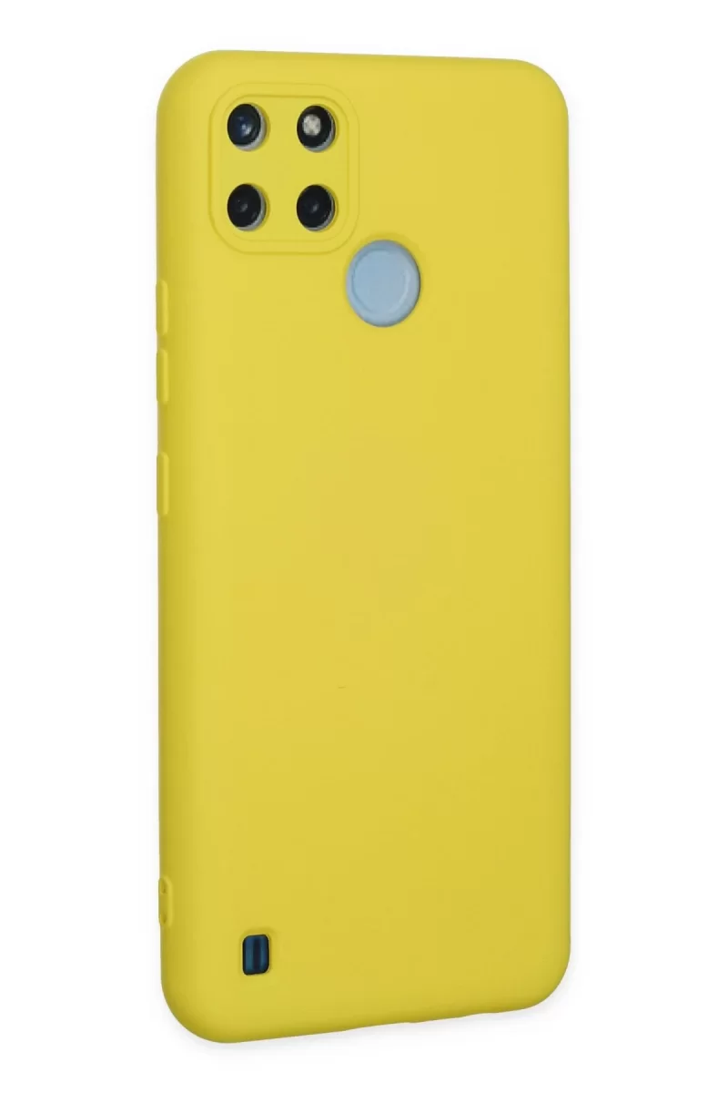 Newface Realme C25Y Kılıf Nano içi Kadife Silikon - Sarı