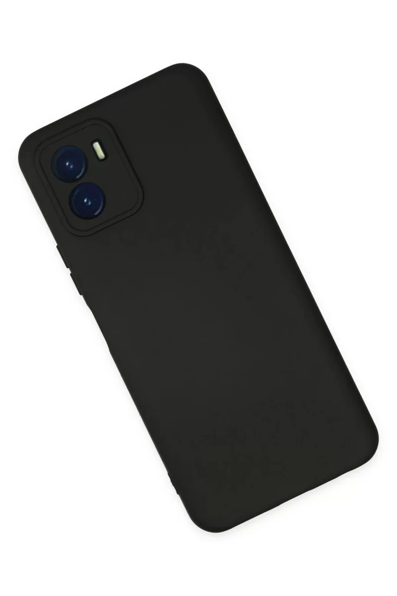 Newface Vivo Y15S Kılıf Nano içi Kadife Silikon - Siyah