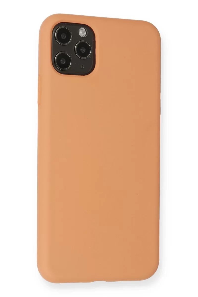 Newface Apple iPhone 11 Pro Max Kılıf Nano içi Kadife Silikon - Mat Turuncu