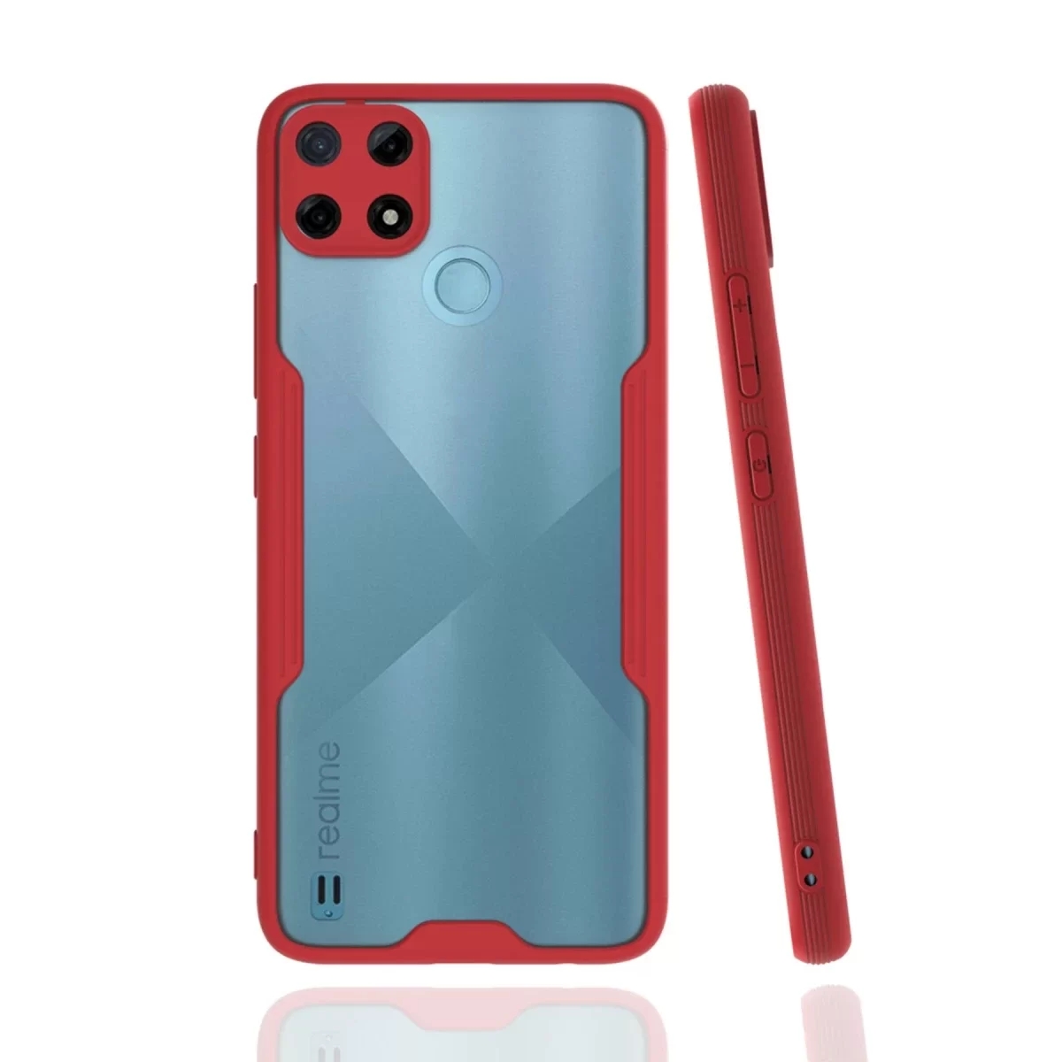 Newface Realme C25Y Kılıf Platin Silikon - Kırmızı