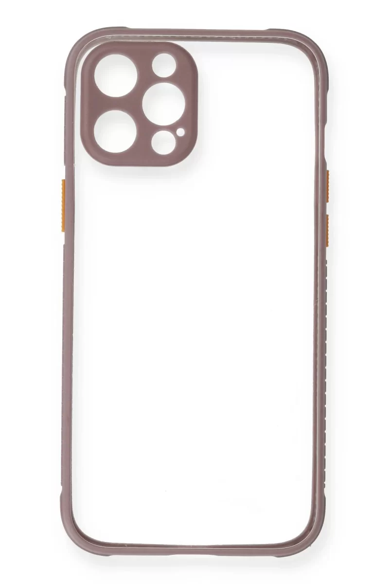 Newface Apple iPhone 12 Pro Max Kılıf Miami Şeffaf Silikon - Açık Mor