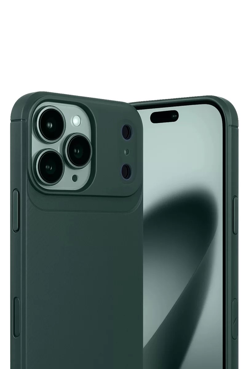 Newface Apple iPhone 17 Pro Max Auto Focus Karbon Kapak - Koyu Yeşil