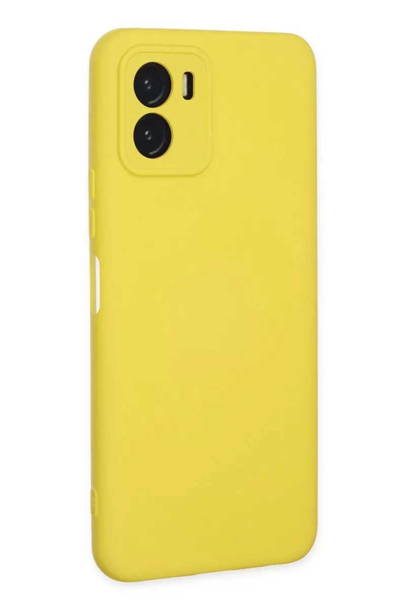 Newface Vivo Y15S Kılıf Nano içi Kadife Silikon - Sarı