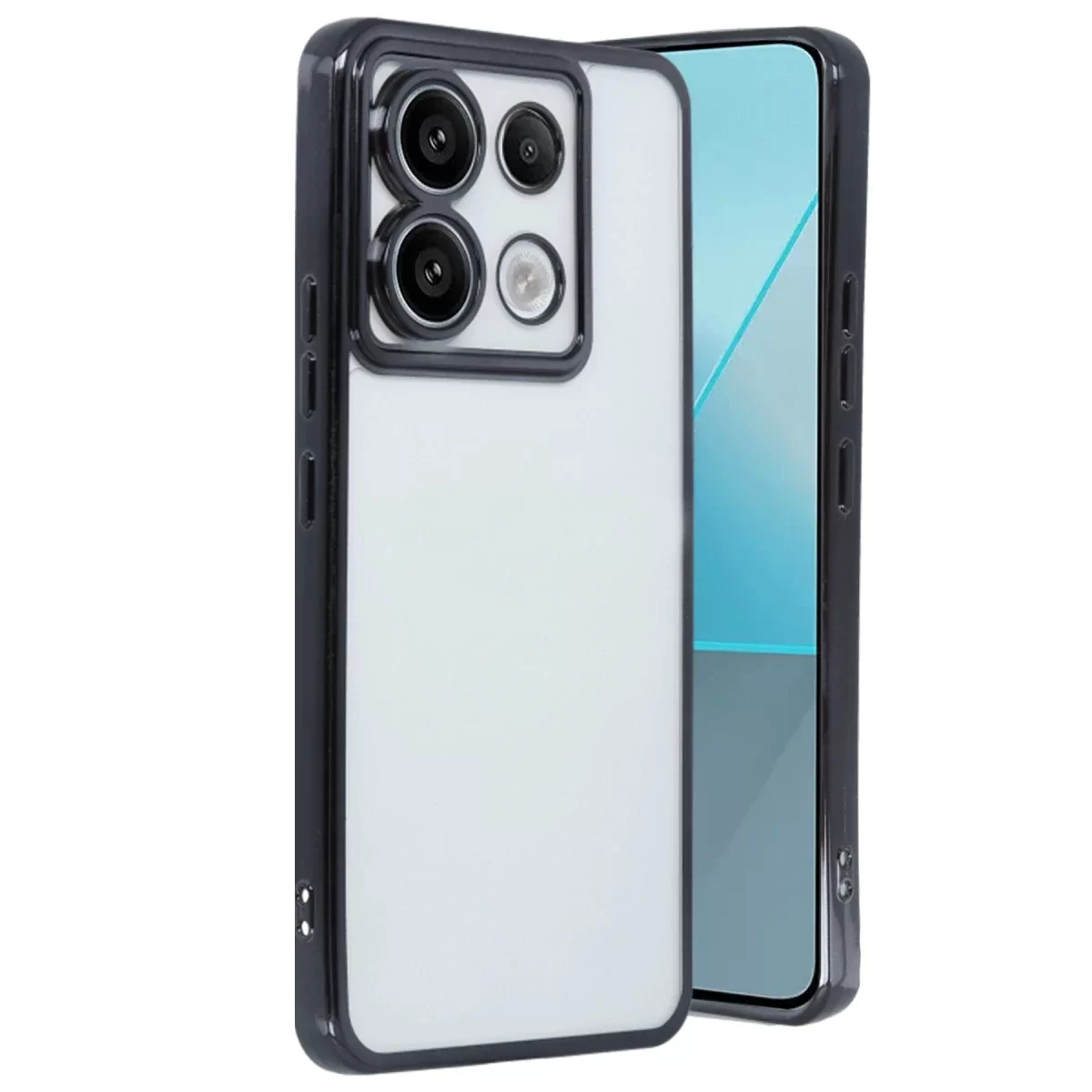 Newface Xiaomi Redmi Note 13 Pro 4G Kılıf Razer Lensli Silikon - Siyah