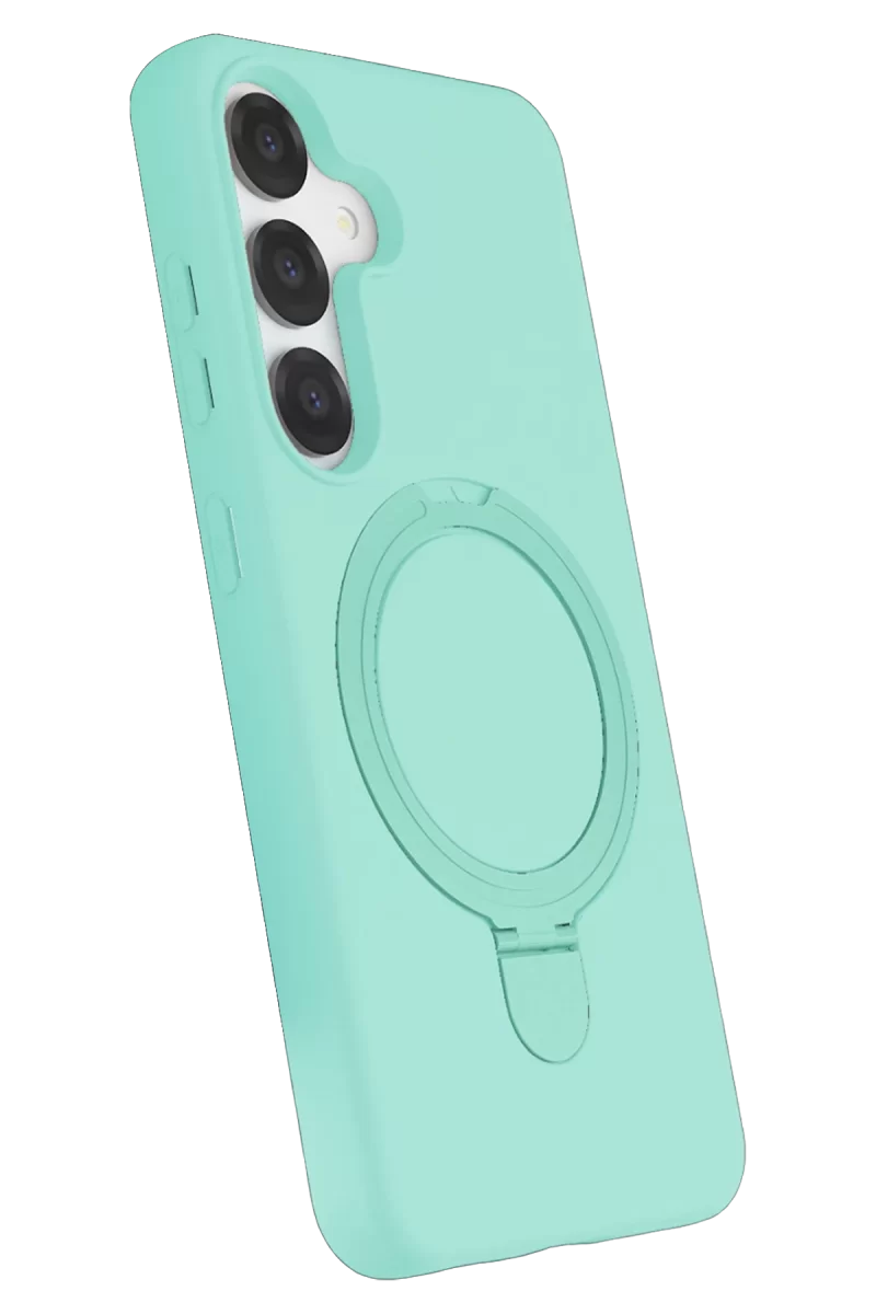 Newface Samsung Galaxy S25 Regal Magsafe Standlı Kapak - Su Yeşili
