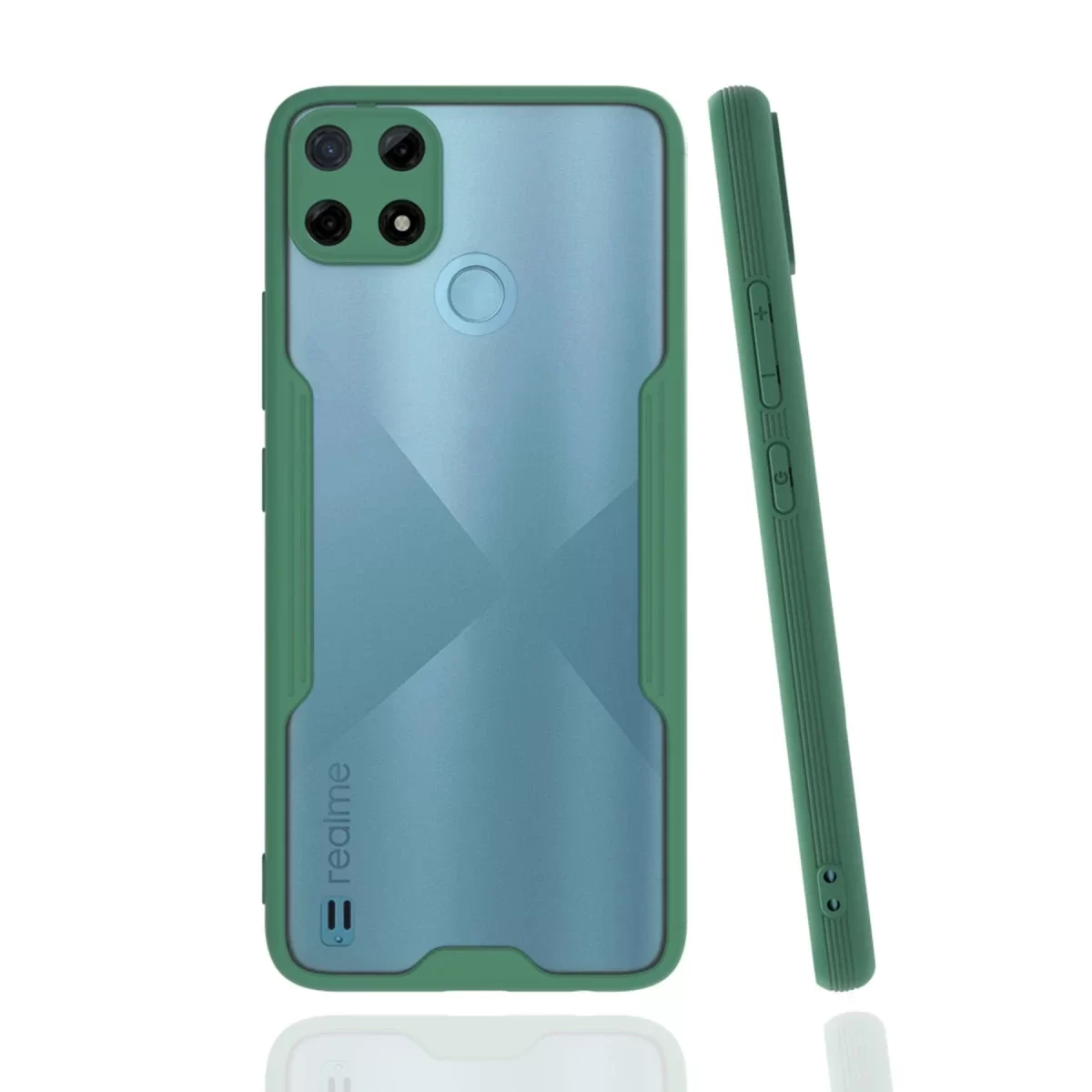Newface Realme C25Y Kılıf Platin Silikon - Yeşil