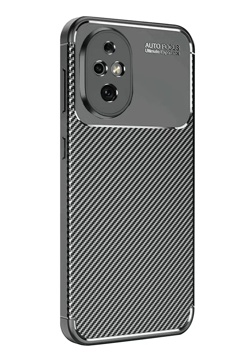 Newface Honor 200 Kılıf Auto Focus Karbon Kapak - Siyah