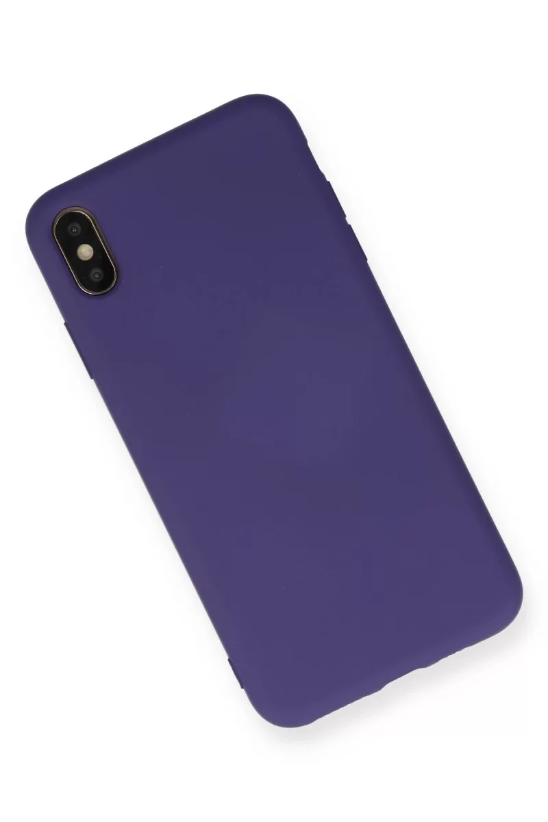 Newface Apple iPhone XS Max Kılıf Nano içi Kadife Silikon - Mor
