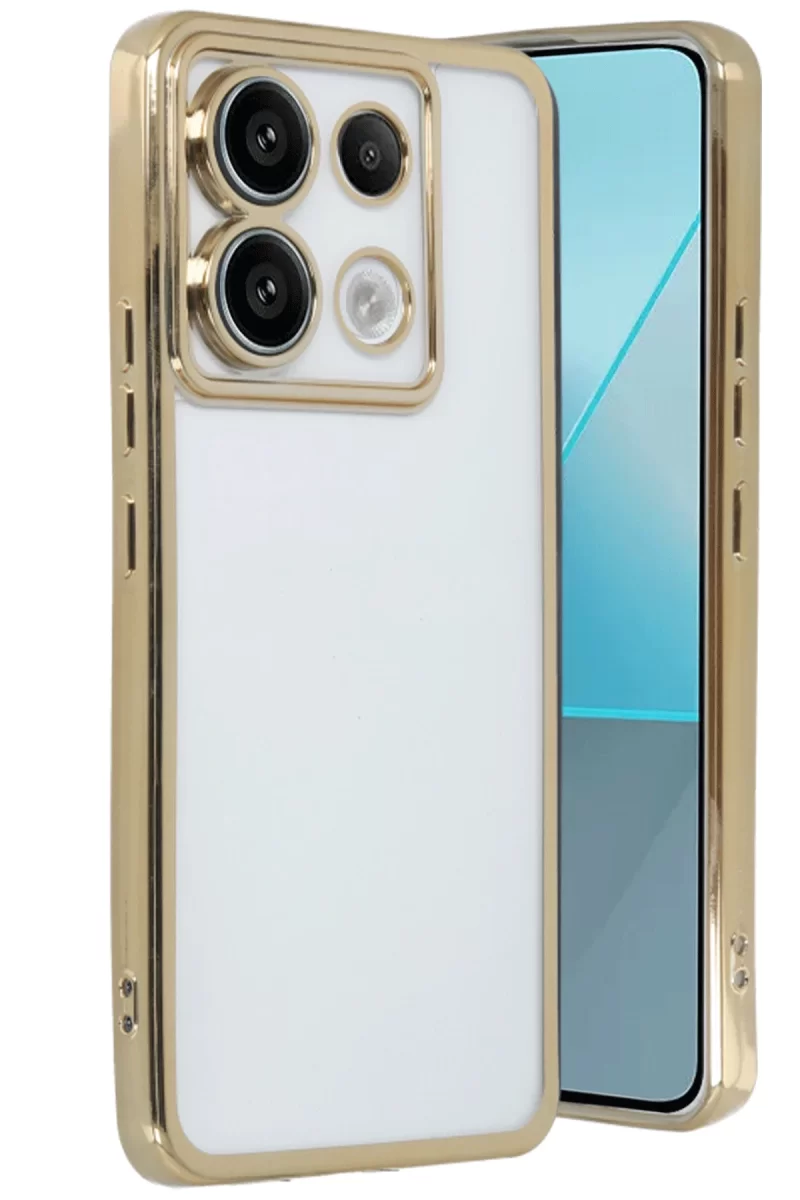Newface Xiaomi Redmi Note 13 Pro 5G Kılıf Razer Lensli Silikon - Gold