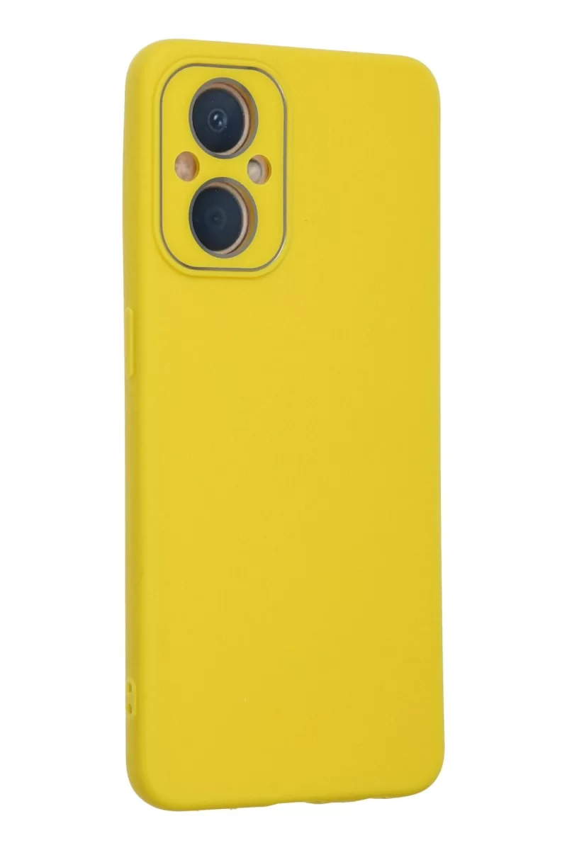Newface Oppo Reno 7 Lite Kılıf Lansman Glass Kapak - Sarı
