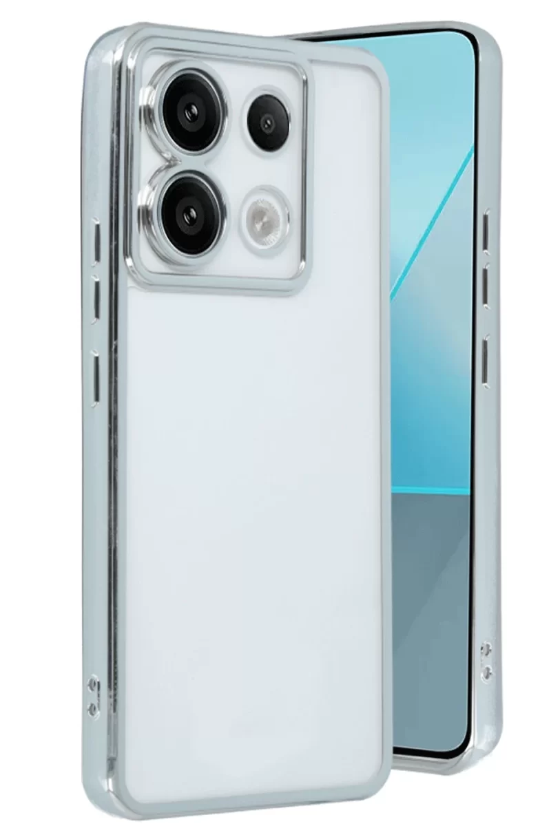 Newface Xiaomi Redmi Note 13 Pro 5G Kılıf Razer Lensli Silikon - Gümüş