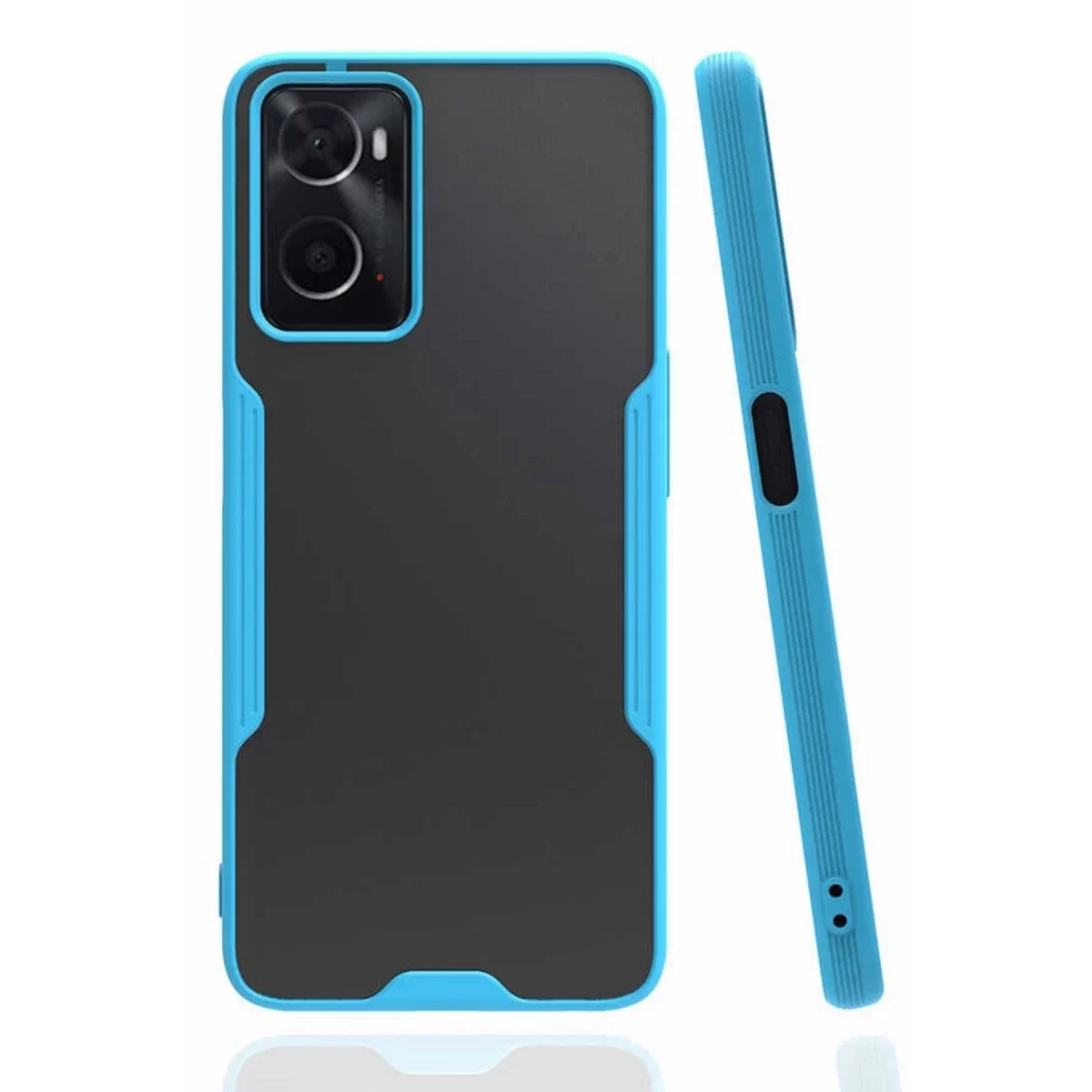 Newface Oppo A96 Kılıf Platin Silikon - Mavi