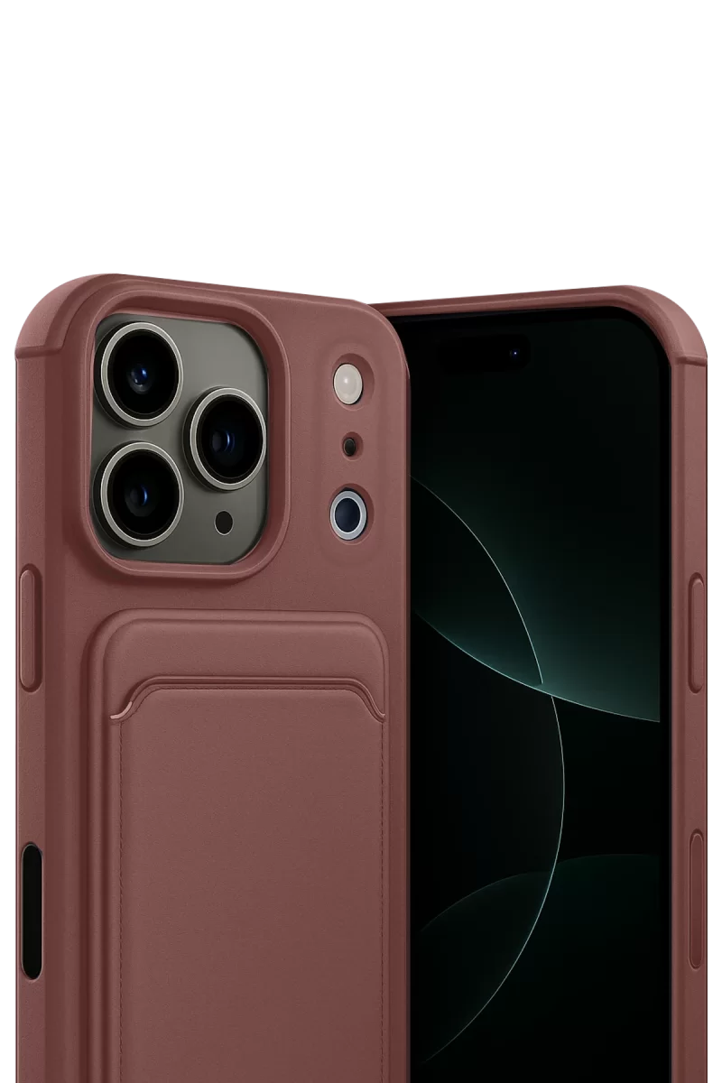 Newface Apple iPhone 17 Pro Kelvin Kartvizitli Silikon - Bordo