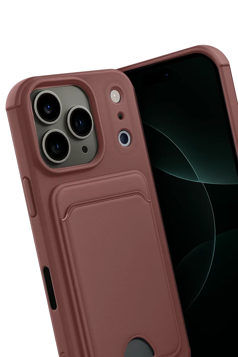 Newface Apple iPhone 17 Pro Kelvin Kartvizitli Silikon - Bordo