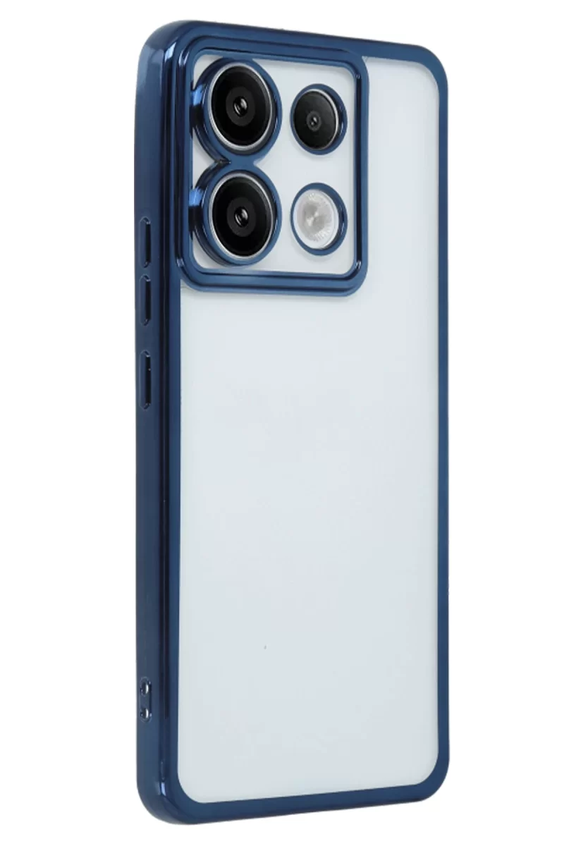 Newface Xiaomi Redmi Note 13 Pro 5G Kılıf Razer Lensli Silikon - Sierra Blue
