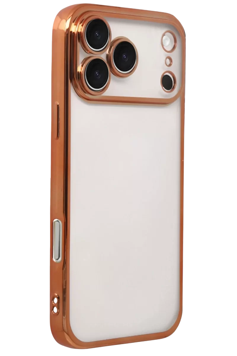 Newface Apple iPhone 17 Pro Razer Lensli Silikon - Turuncu