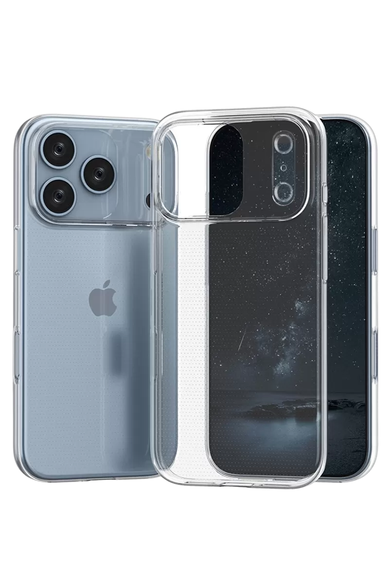 Newface Apple iPhone 17 Pro Lüx Şeffaf Silikon - Şeffaf