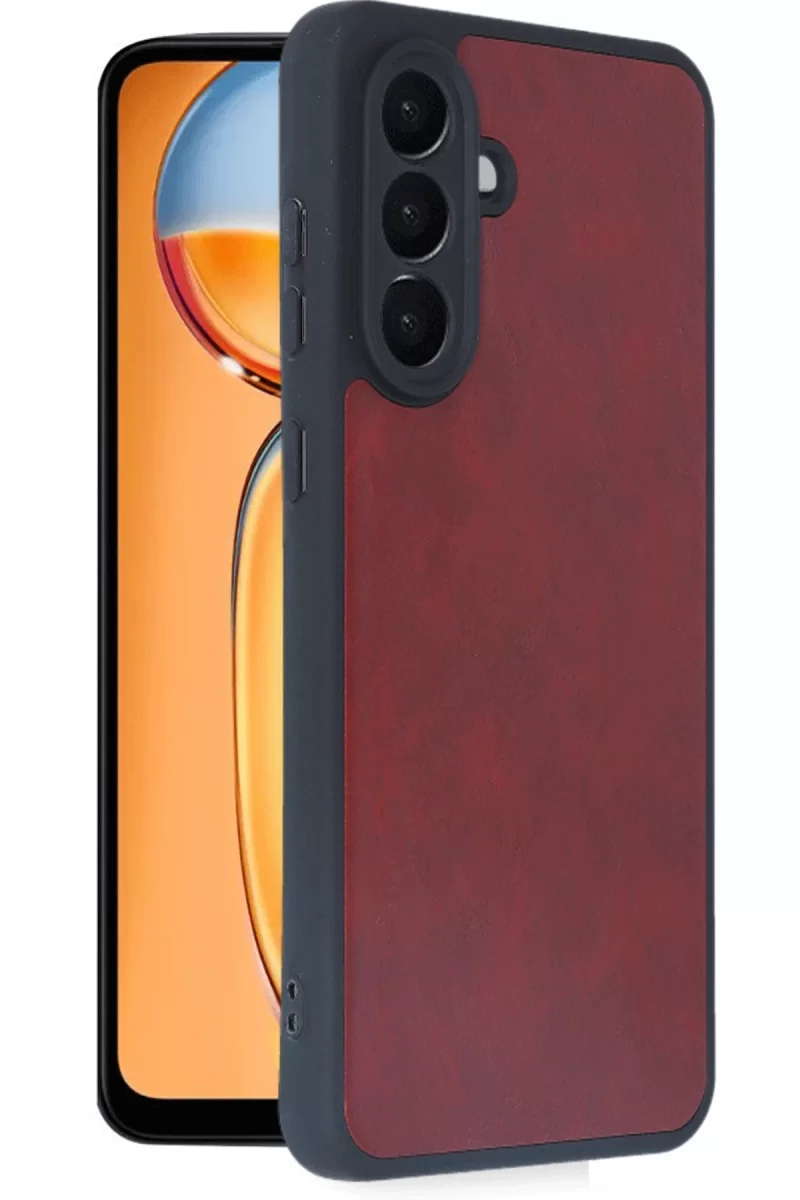 Newface Samsung Galaxy S24 FE Kılıf Aras Deri Kapak - Bordo
