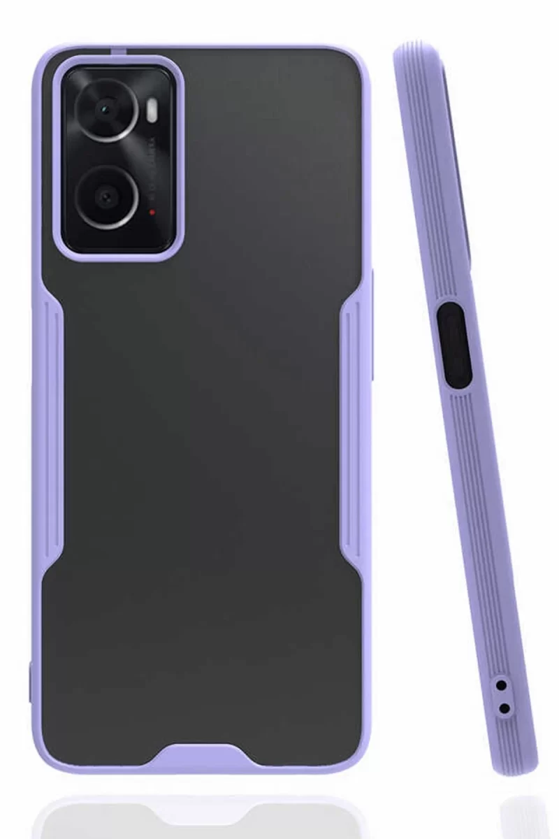 Newface Oppo A96 Kılıf Platin Silikon - Lila