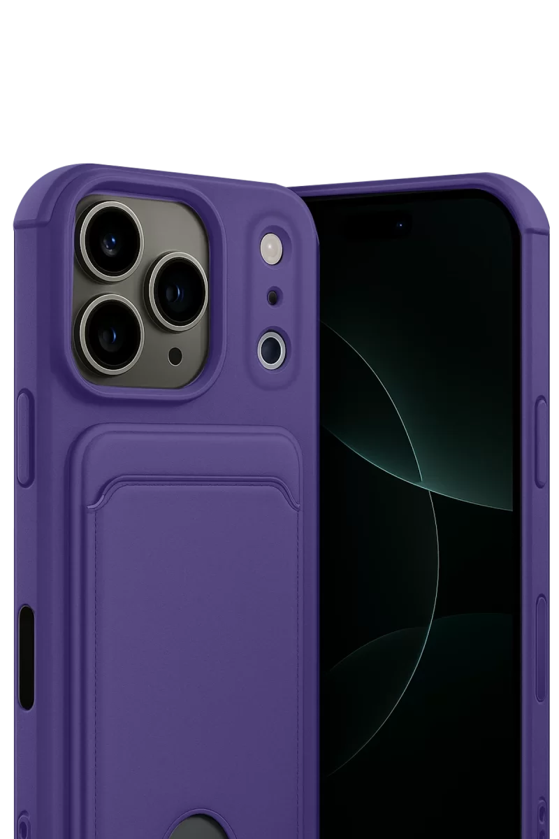 Newface Apple iPhone 17 Pro Kelvin Kartvizitli Silikon - Derin Mor