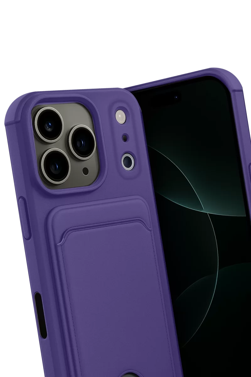 Newface Apple iPhone 17 Pro Kelvin Kartvizitli Silikon - Derin Mor