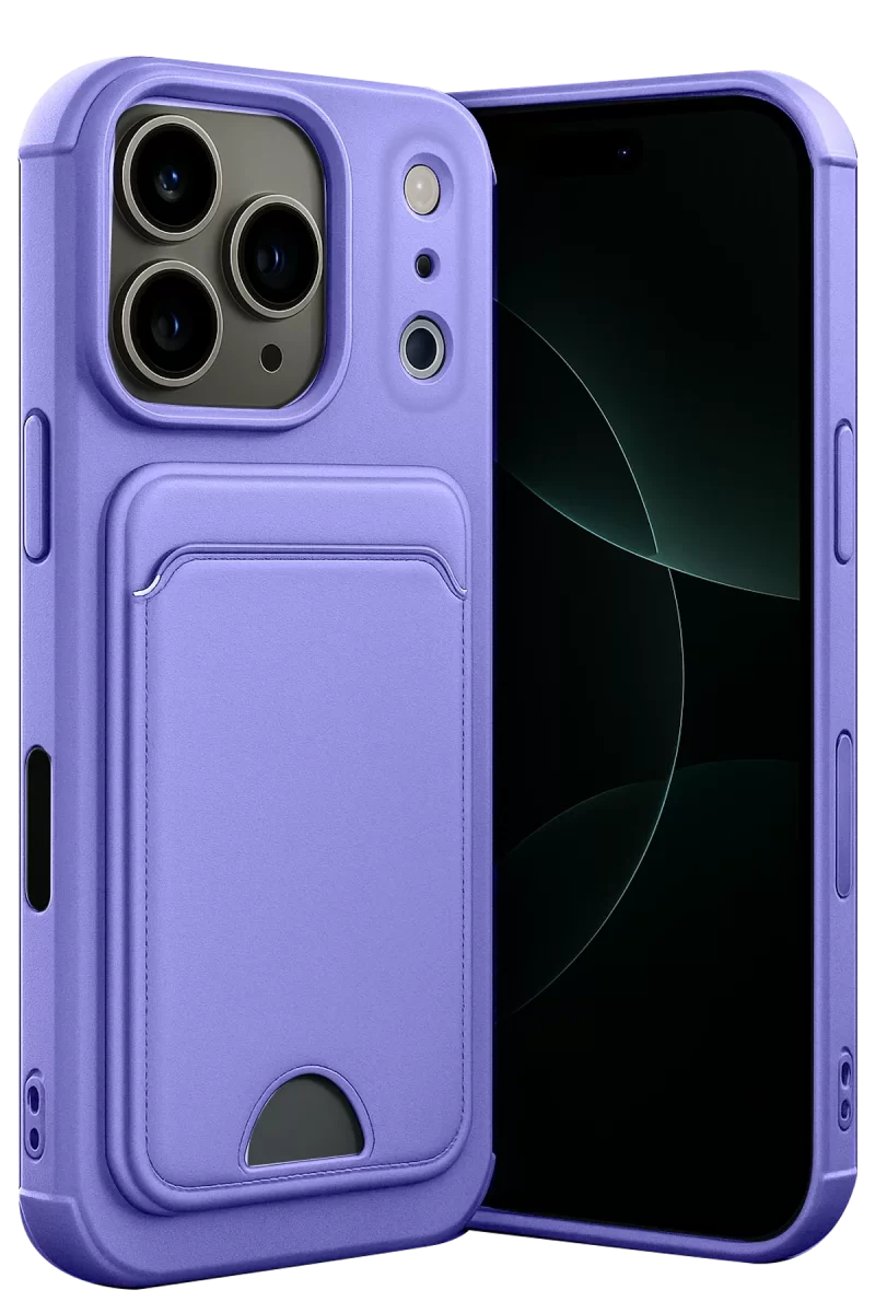 Newface Apple iPhone 17 Pro Max Kelvin Kartvizitli Silikon - Lila