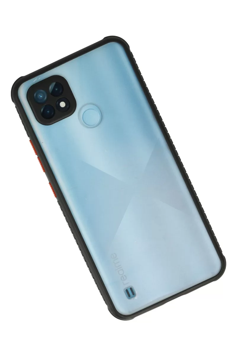 Newface Realme C21 Kılıf Miami Şeffaf Silikon - Siyah