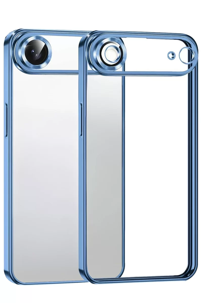 Newface Apple iPhone 17 Air Razer Lensli Silikon - Açık Mavi