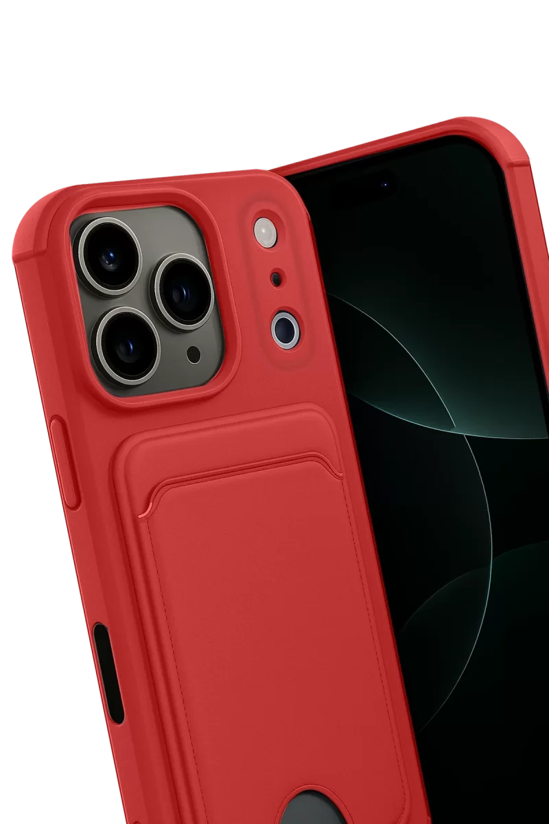 Newface Apple iPhone 17 Pro Max Kelvin Kartvizitli Silikon - Kırmızı