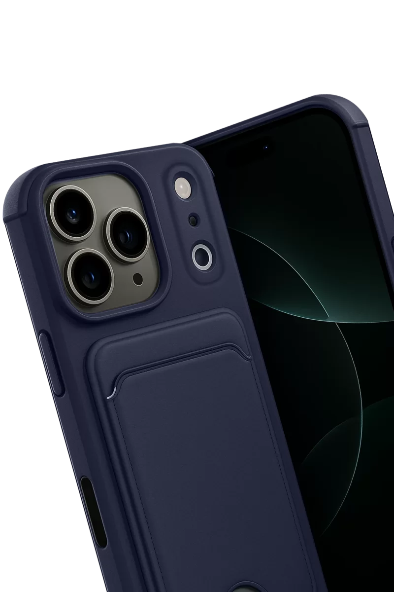 Newface Apple iPhone 17 Pro Max Kelvin Kartvizitli Silikon - Lacivert