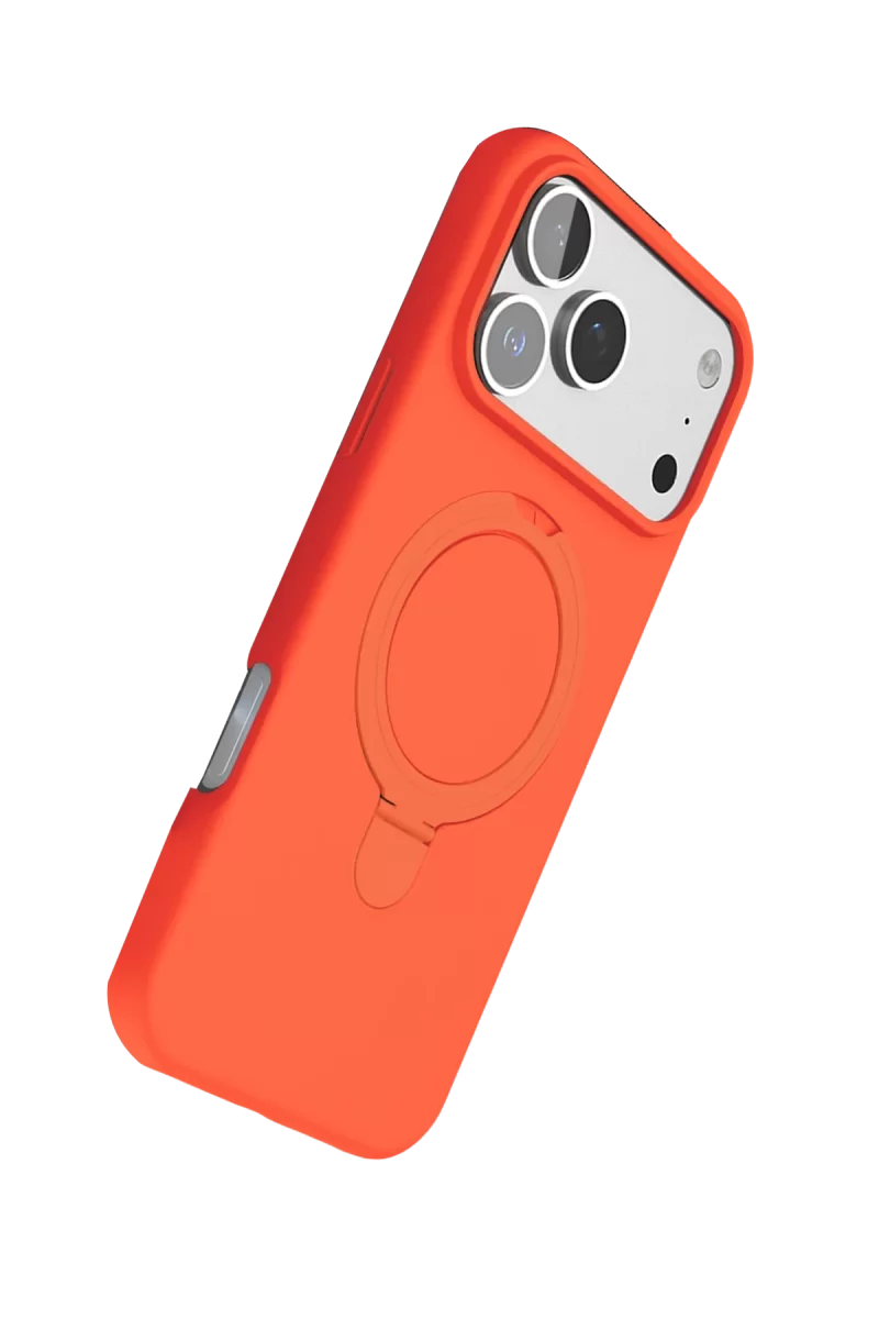 Newface Apple iPhone 17 Pro Max Regal Magsafe Standlı Kapak - Turuncu