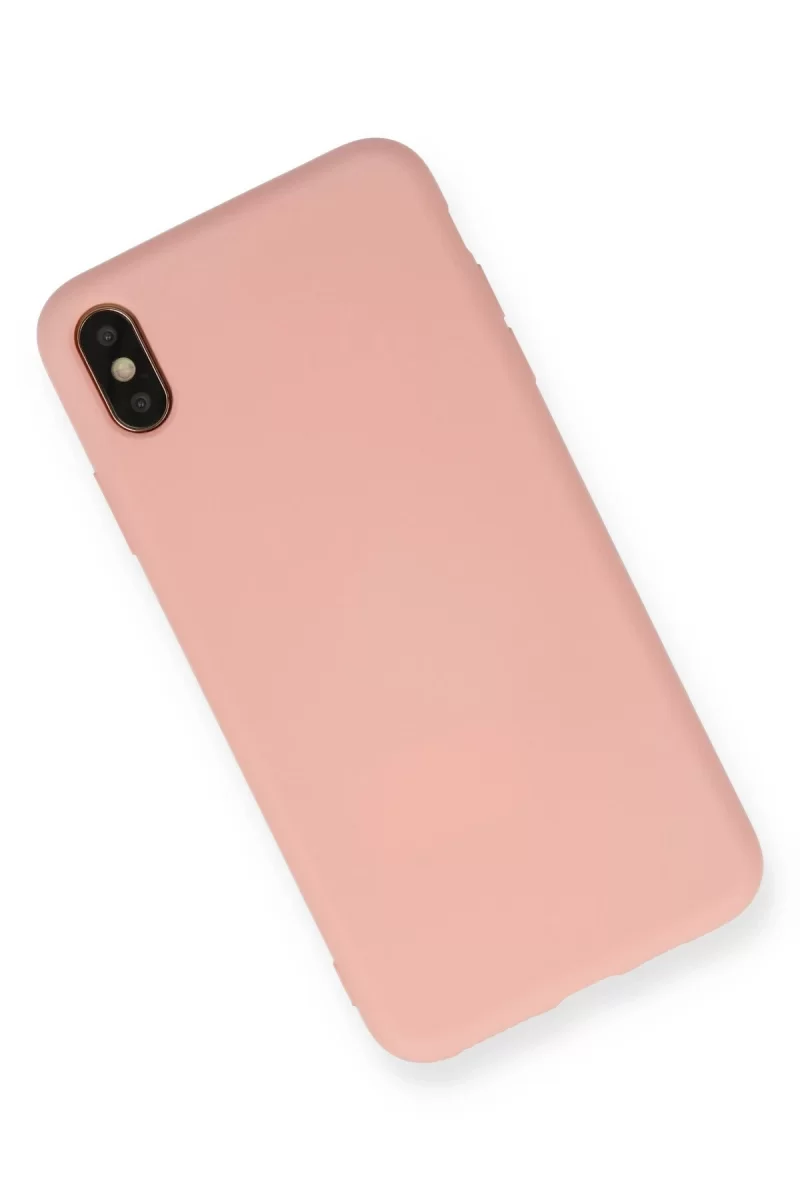 Newface Apple iPhone X Kılıf Nano içi Kadife Silikon - Pudra