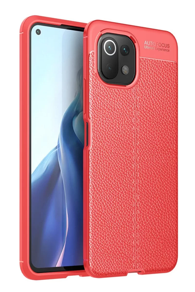 Newface Xiaomi Mİ 11 Lite Kılıf Auto Focus Kapak - Kırmızı