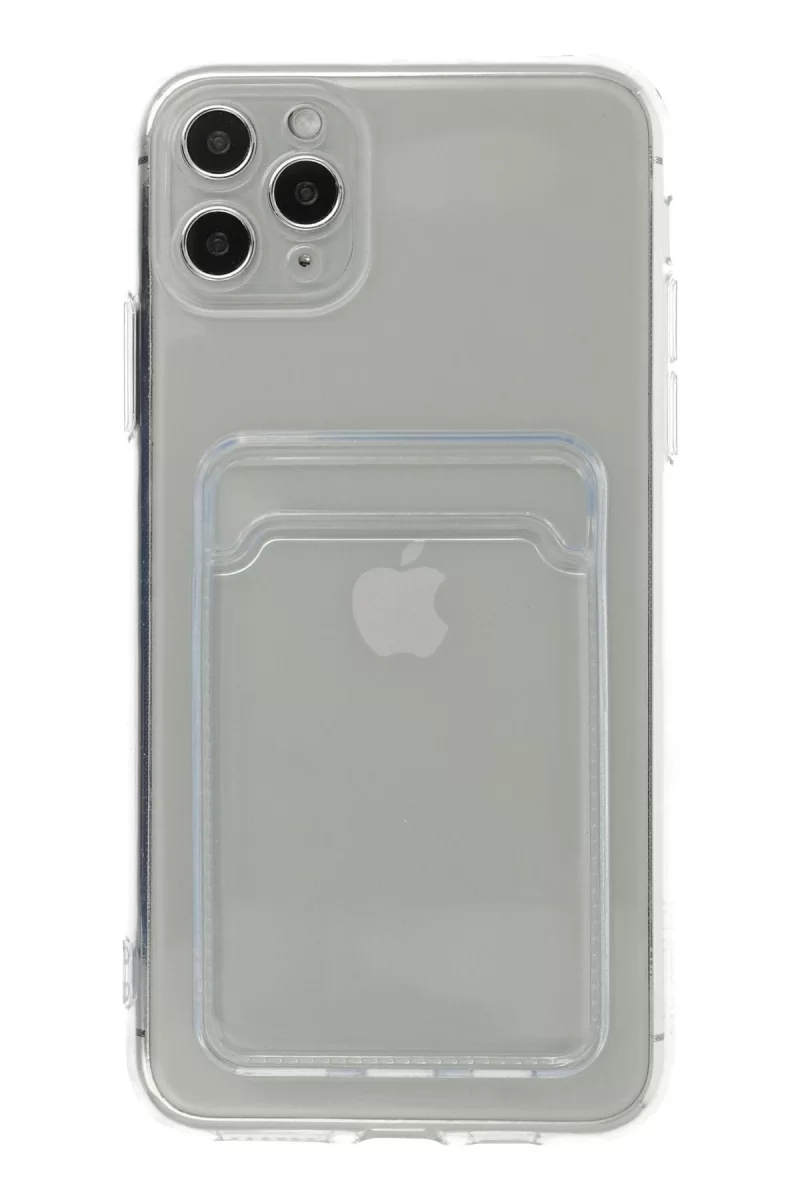 Newface Apple iPhone 11 Pro Max Kılıf Kart Şeffaf Silikon - Şeffaf