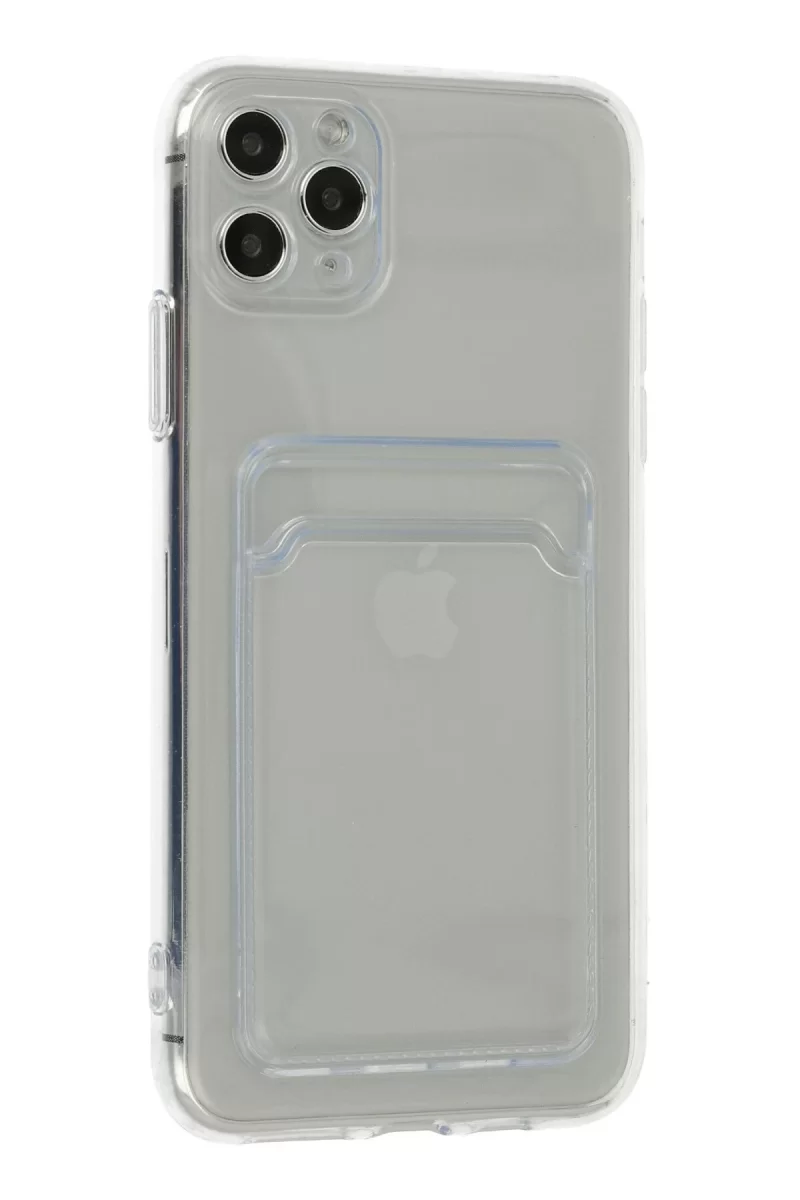 Newface Apple iPhone 11 Pro Max Kılıf Kart Şeffaf Silikon - Şeffaf